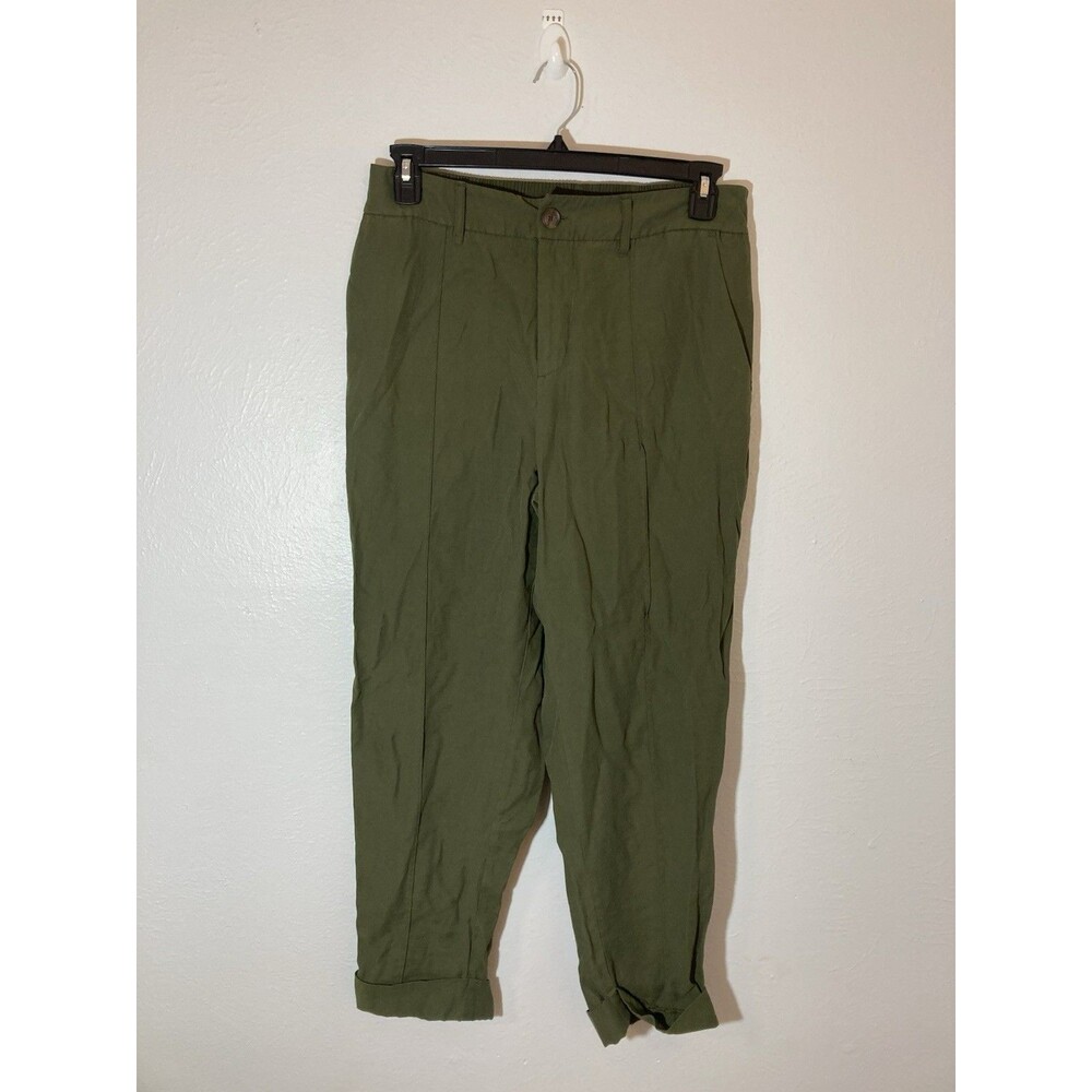 A New Day Women’s Olive High-Rise Slim Fit Effortless Pintuck Ankle Pants Sz 12